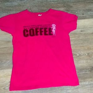 Pink coffee tee shirt